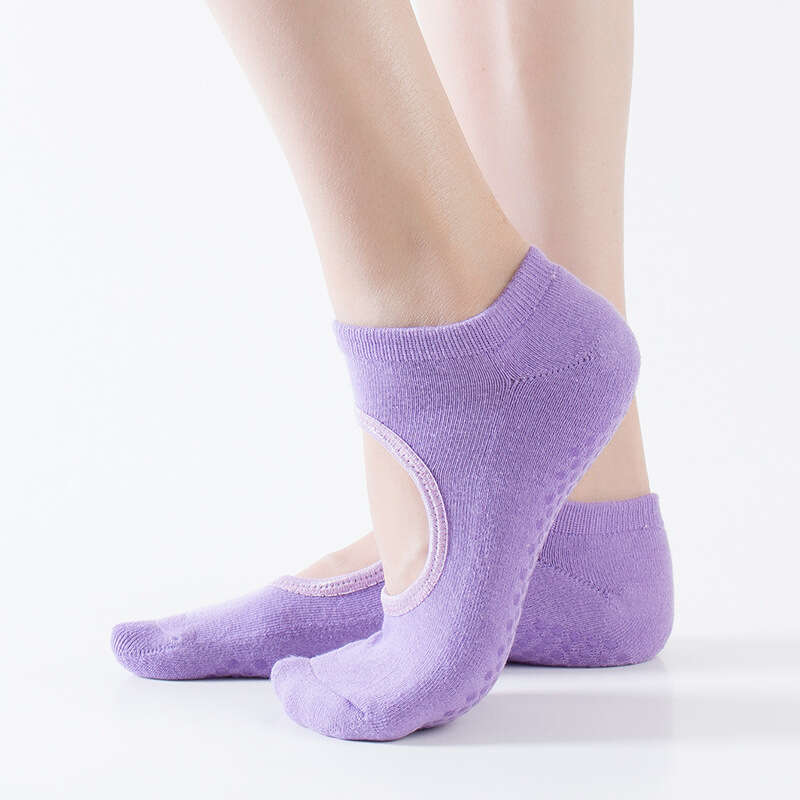

Yoga Socks, Loop, Open Back, Adhesive, Square and Thick Yoga Socks, Korean Socks, Lavender