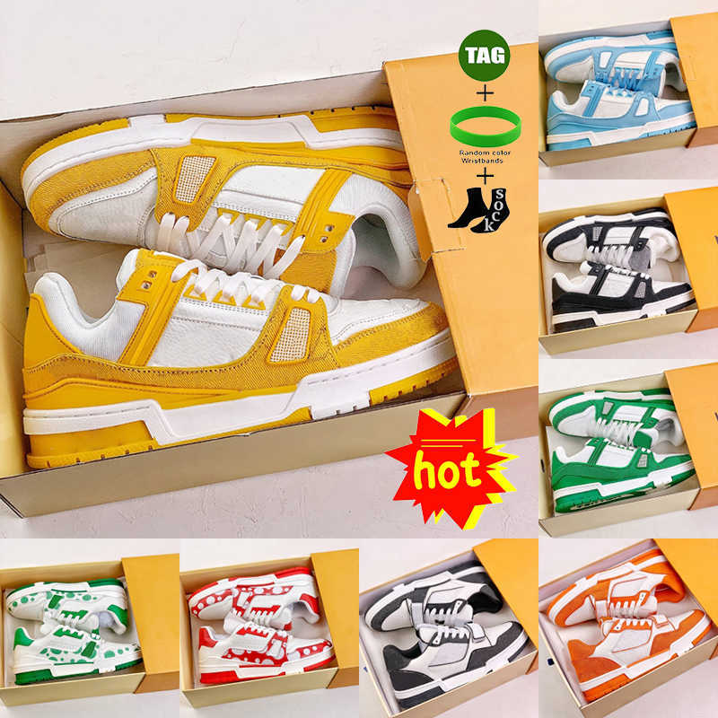 

Embroidered Luxurys Casual Shoes Strap Trainer Sneaker For Men Womens x YK Trainer Shoes White Denim Green Black Blue Mens Sports Sneakers Trainers, #01-black denim