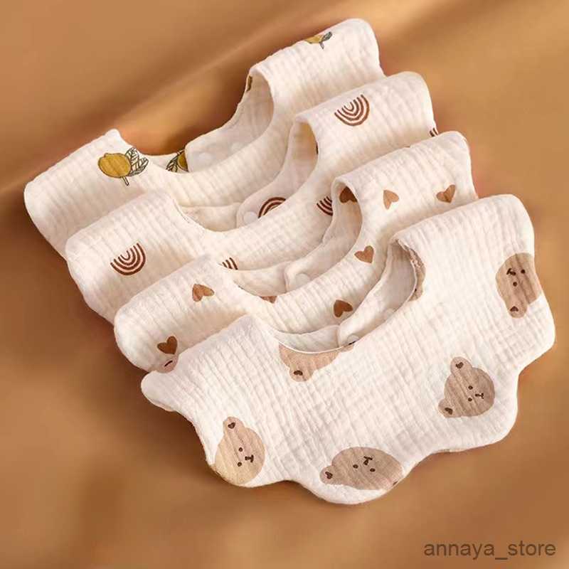 

Bibs Burp Cloths Bib layers pure cotton wrinkle cloth saliva towel soaking wet air bib milk newborn baby bib R230628