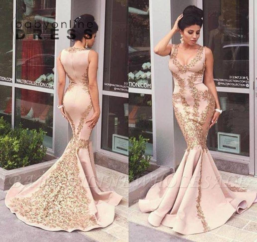 

Gorgeous Gold Appliques Sequins Pink Prom Dresses Sexy Mermaid Deep V Neck Women Formal Evening Gowns Vestidos BA10634197379, Light yellow