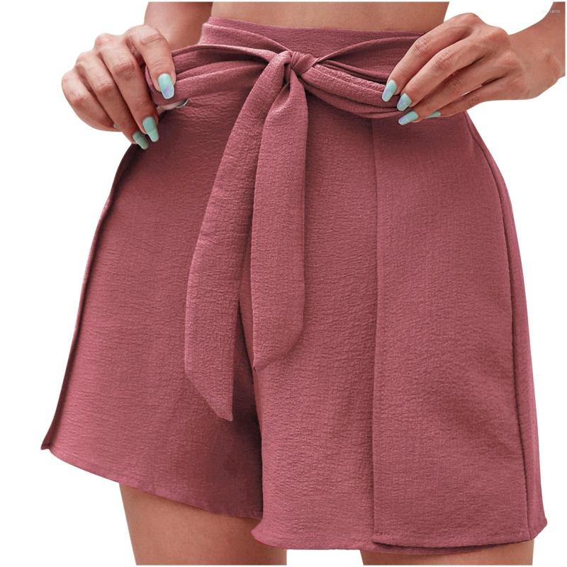 

Women' Shorts Womens Summer Elastic Waist Pocketed Casual Pants, Black