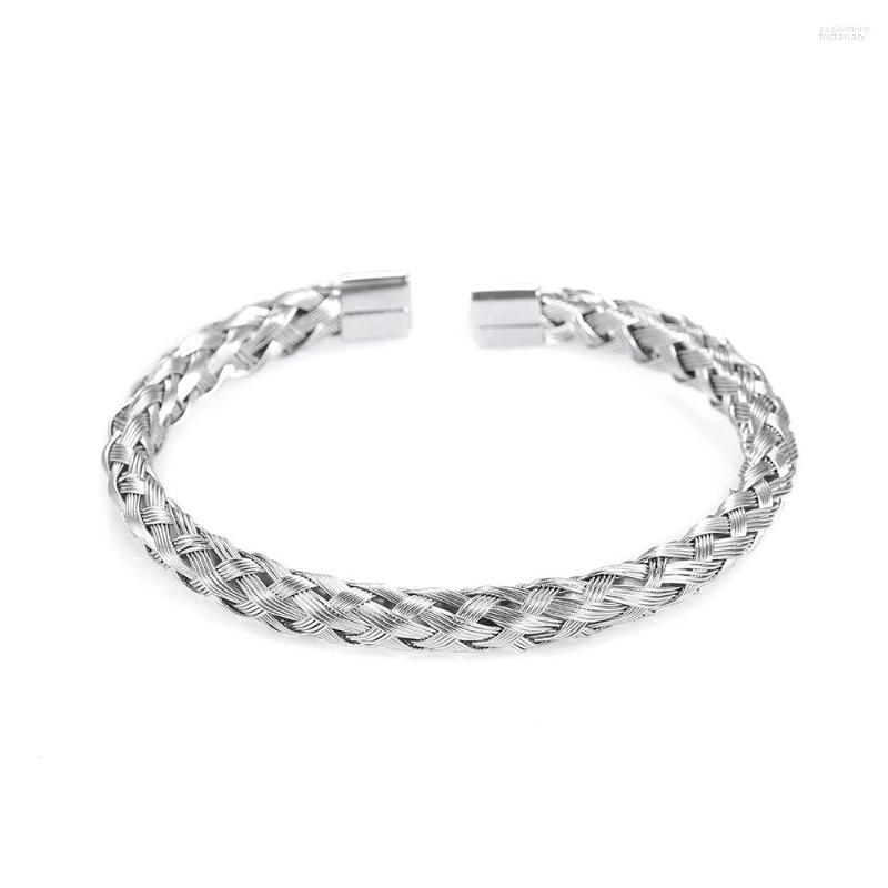 

Bangle Cuff Weave Wire Memorial Womens Stainless Steel Exquisite Open Bangles Pulseira Feminina For Women Fashion