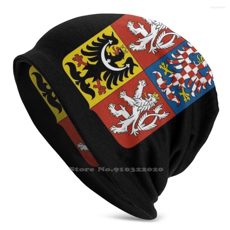

Berets Coat Of Arms The Czech Republic Men Women Child Beanies Knitted Hats Autumn Winter, Black mask