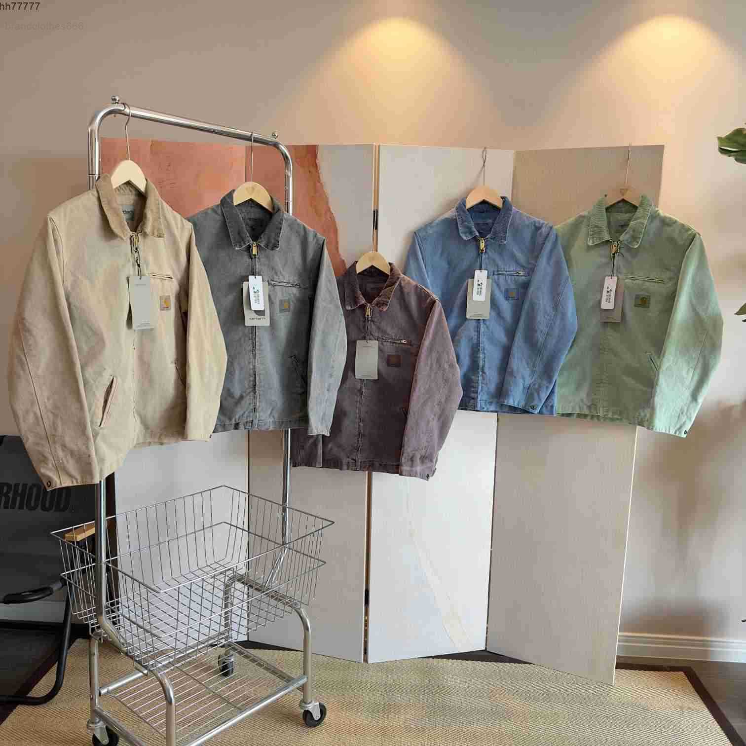 

2023 Men's Jackets Work Clothes Fashion Brand Washable Wax Dyed Detroit Jacket Coat American Style Workwear Label Iz7p, Khaki