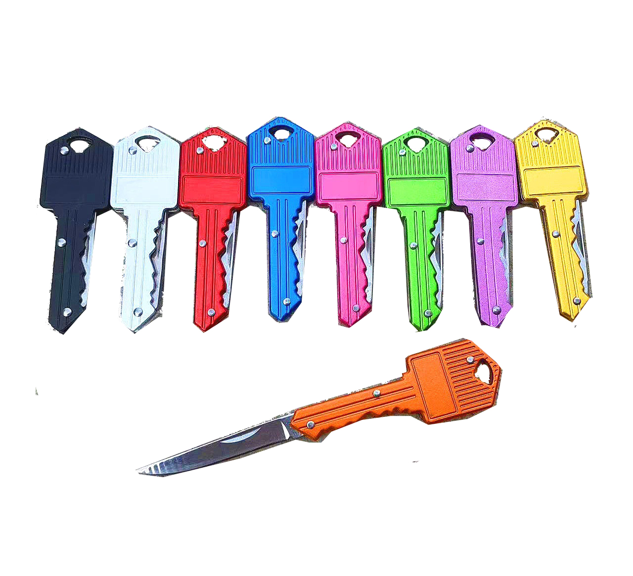 

Mini Folding Knife Keychain Outdoor Gadgets Key Shape Pocket Fruit Knifes Multifunctional Tool Key Chain Self-defense Keychains 13CM