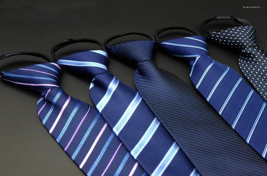 

Bow Ties Mens Formal Wear Business Necktie 8cm Wedding Administrative Zipper Arrow Tie Striped Polyester Silk For Men LD80366049396