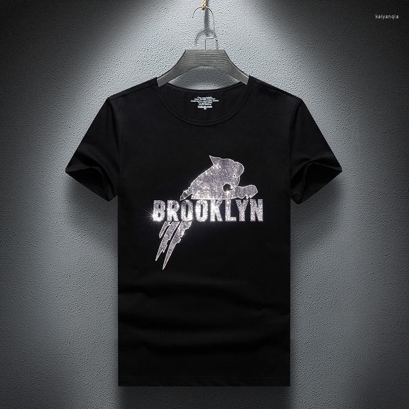 

Men's T Shirts Fashion Fun Sequins Short Sleeve Shirt Men's Round Collar Thin Style Loose Bottom Summer T-shirt Large Size Top, Black