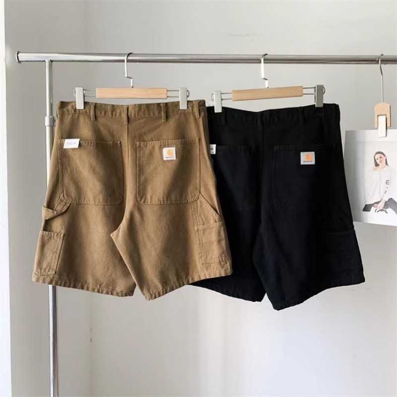 

Fashion Men's and Women's Shorts Tooling Brand Carhart B01 Double Knee Cargo Pants Multi Pocket Loose Casual Capris 8ylx, Black