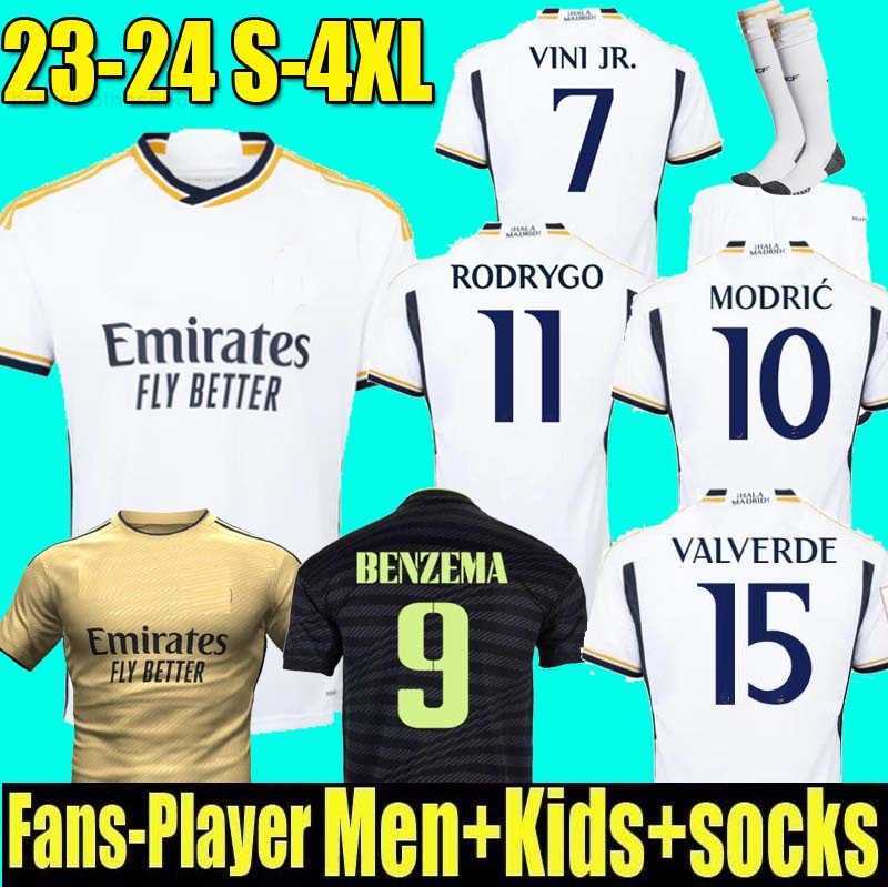 

XXXL 4XL BENZEMA Final soccer jerseys 22 23 24 Fans Player football shirt VINI JR TCHOUAMENI MODRIC VALVERDE 2023 2024 men kids reAL mADRIds KROOS BELLINGHAM uniform, Home +patch