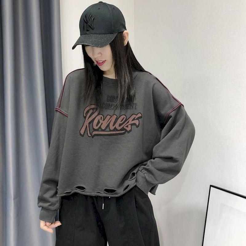 

Women's Hoodies Fashion Design Pullovers Women Vintage Loose Letters Printed Tops Spring Autumn Trendy Casual O-neck Pullover Korean Y2k, Khaki
