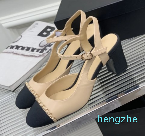 

Designer Women Paty Dress Shoes Fashion Leather Sandals High Heels Chain Pumps Runway, As show2