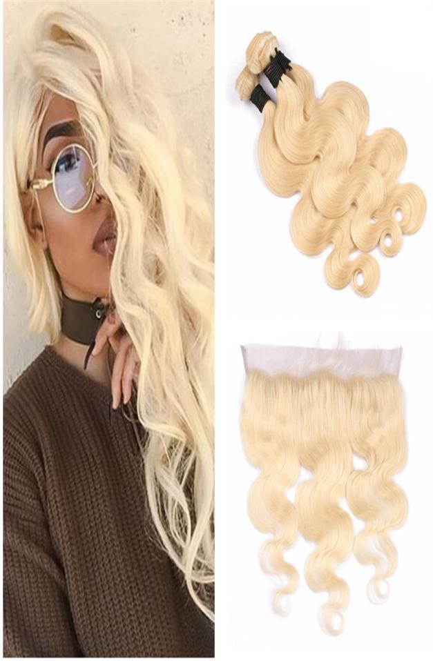 

Bleach Blonde Hair Bundles With Lace Frontal Body Wave Lace Frontal With Bundles 613 Blonde Hair Extensions With 134 Lace Frontal6627621