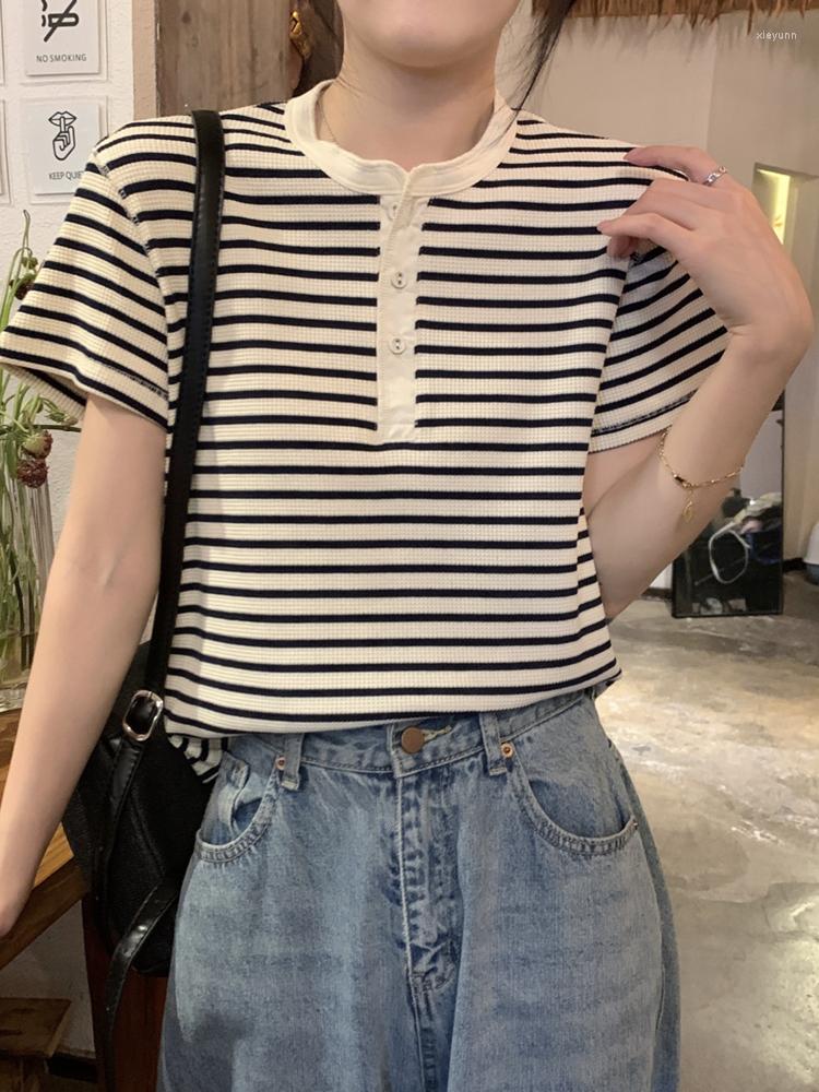 

Women's T Shirts 2023 Summer Loose Striped T-shirt For Women, White