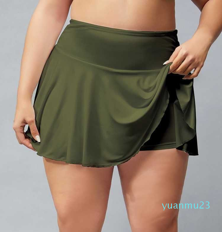 

Lulu Women Sport P s Size Yoga Skirts Summer Running Shorts Solid Color Pleated Tennis Golf Skirt Anti Exposure Fitness Short Skirt Lady, Black