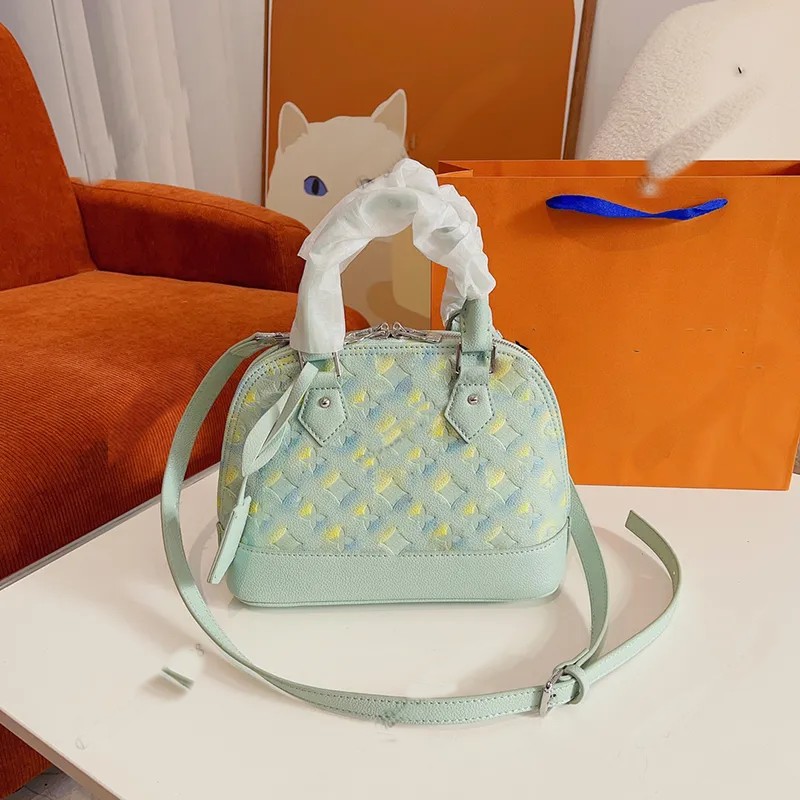 

Genuine Leather Crossbody Bag Designers Messenger Bag Classic Flower Full Print Women Shell Totes Bags Handbag Round One Shoulder Crossbody Bag, Box