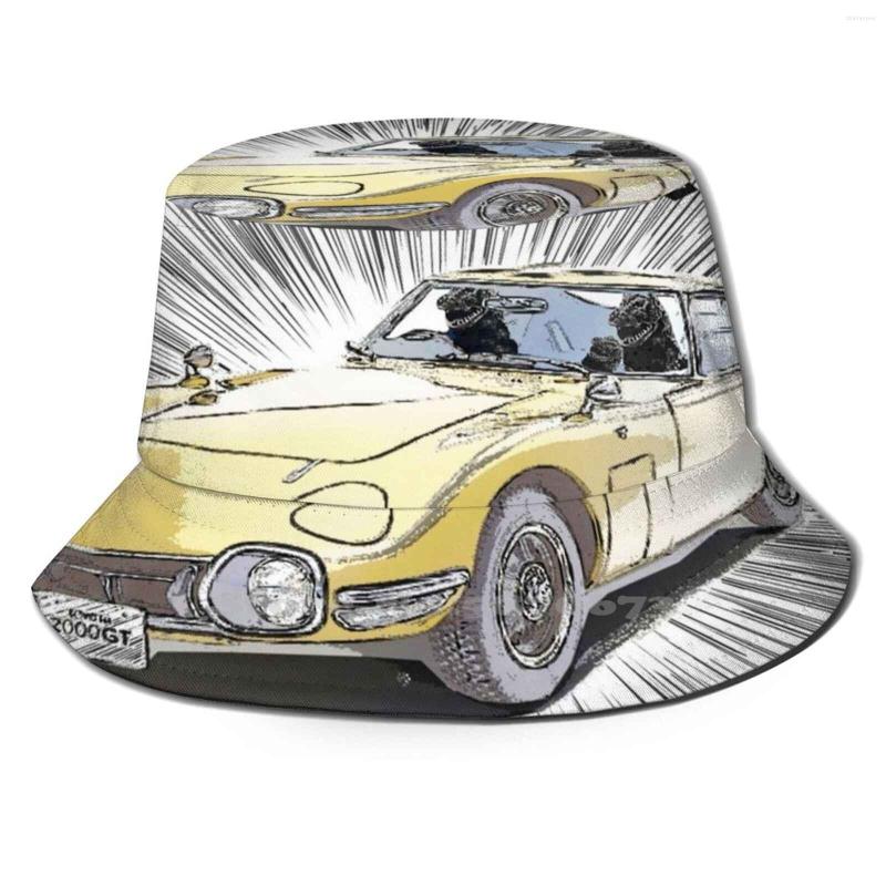 

Berets 2000gt With Monster Family Anime Style Korean Ladies Outdoor Sun Hat Bucket Cap Classic Car Retro Sports Drive Race, Scarf mask