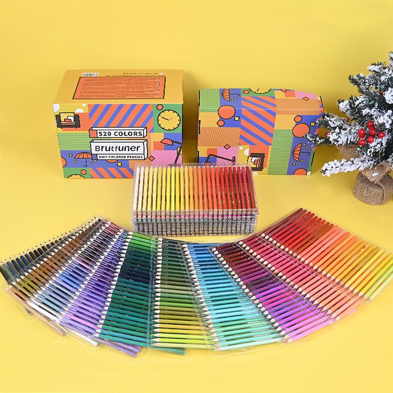 

Pencils Brutfuner 520 Oil Colored Pencils Professional Drawing Pencil Set For Sketch Coloring School Kid Art Supplies