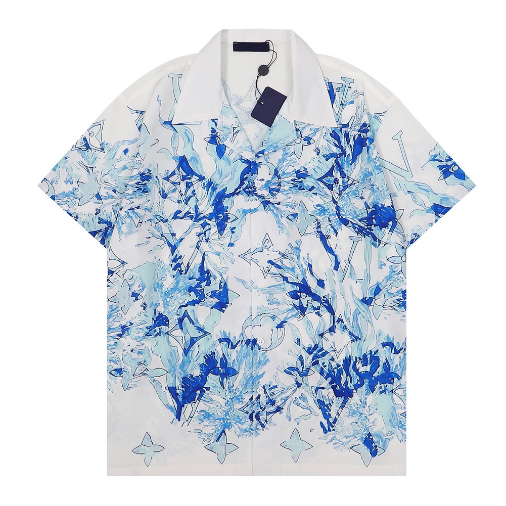 

new LUXURY Designer Shirts Men's Fashion Bowling Tshirt Hawaii Floral Casual Silk Shirts Men Slim Fit Short Sleeve Dress Shirt, 07