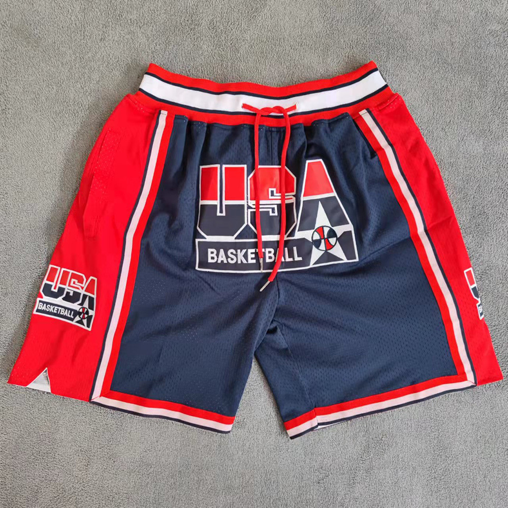 

Outdoor Shorts MM MASMIG Navy 1992 USA Dream Team Embroideried with Pockets 230627