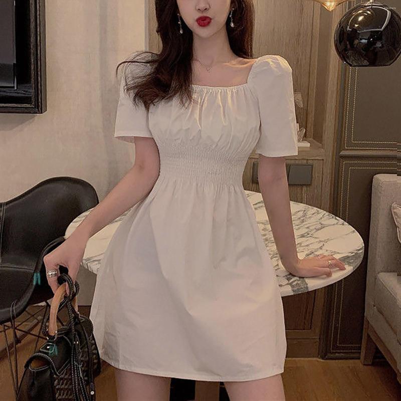 

Casual Dresses Dress Women' Summer Solid Vintage Square Neck, Black