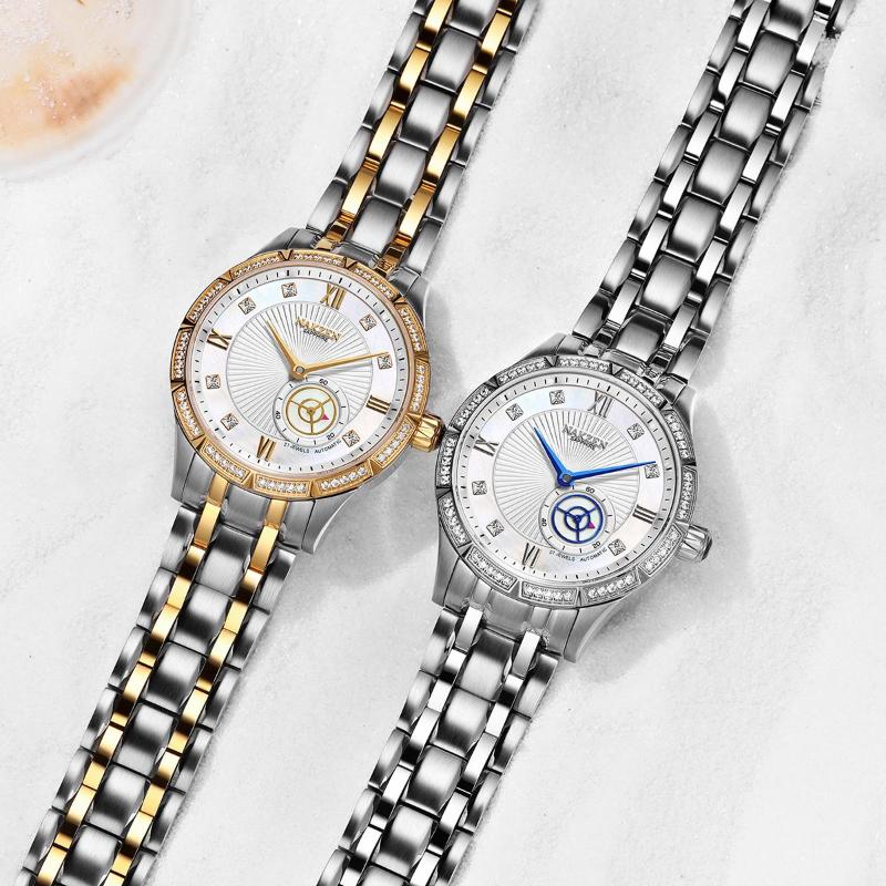 

Wristwatches Women Watches Luxury Fashion 2023 Sapphire Crystal Designer Gift Ladies Watch Mechanical Automatic Wristwatch Montre Femme, Gold