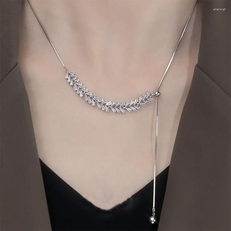 

Choker Chokers Korea Fashion Jewelry Luxury High Sense Zircon Wheat Ear Necklace Sexy Women Stretchable Adjustable AccessoriesChokers Gord22