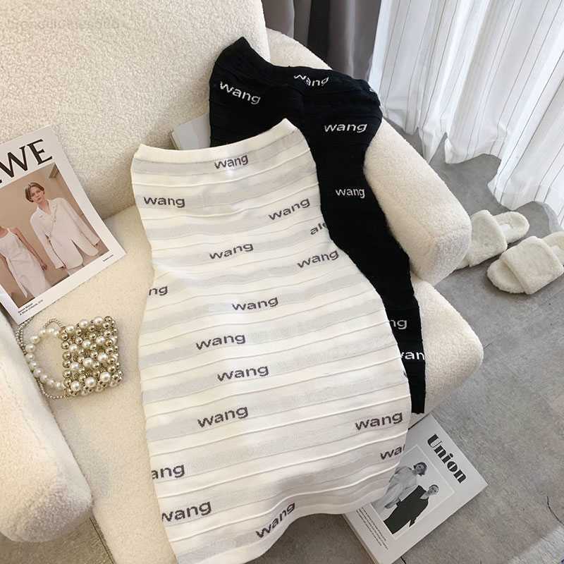 

Women Dresses aw Fashion Slim Classic Pattern Silm 23SS Dresses Summer Womens wang Clothing Simple 2 Color, Black