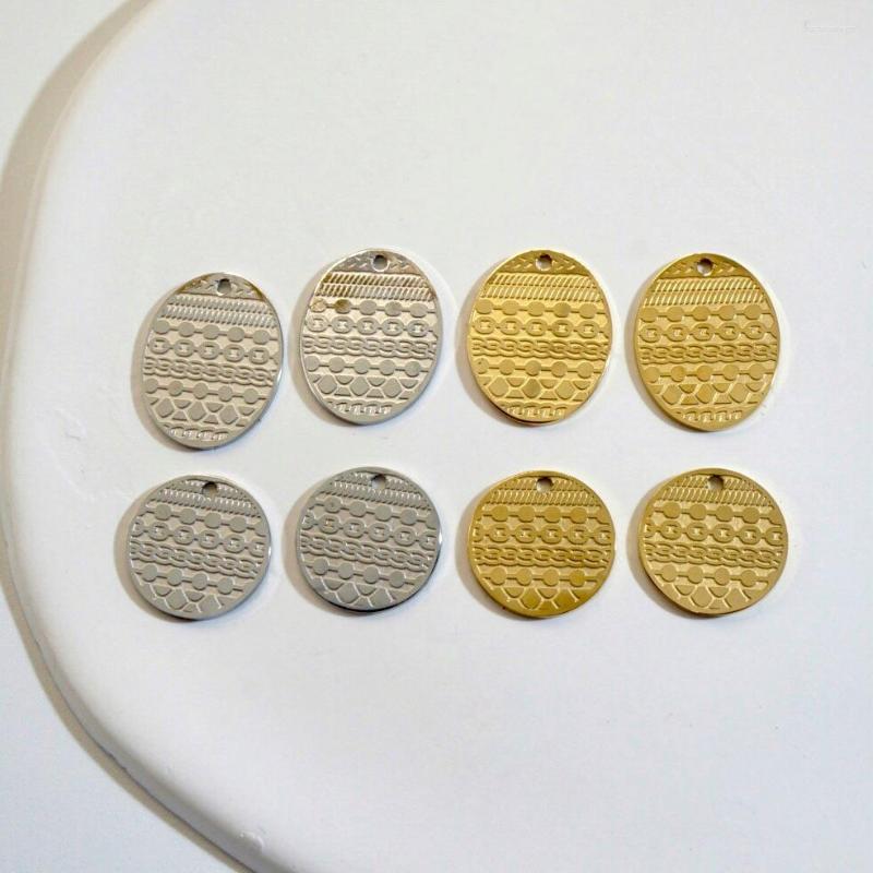 

Pendant Necklaces Miasol 2 Pcs 14x18MM Golden Plating Stainless Steel Striped Oval Round Pendants Charms Dangle For Diy Jewelry Making