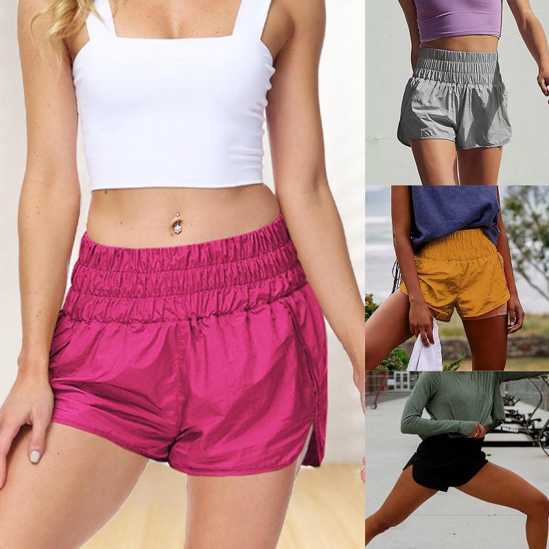 

Women' Shorts Women Athletic Breathable High Waisted Casual Cycling Simple Fashion Solid Color Gym Workout, Yellow