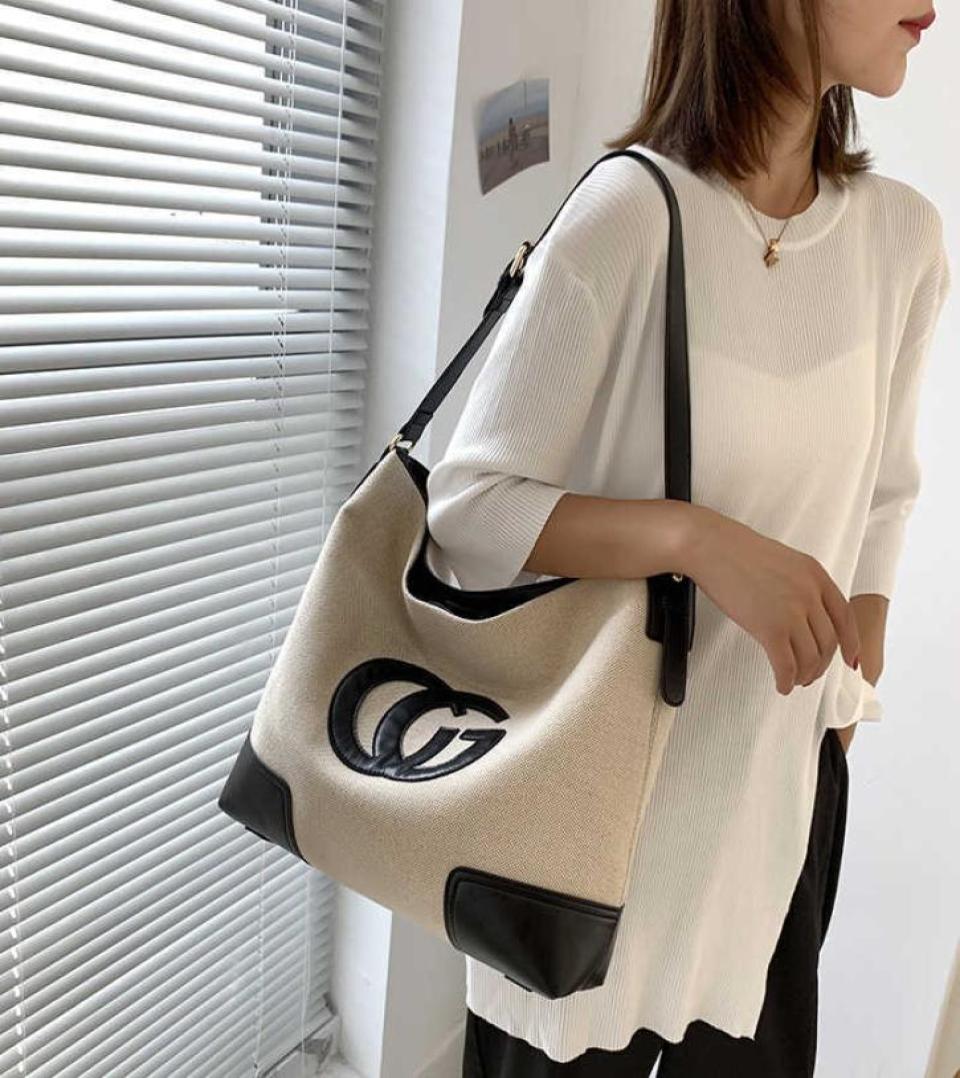 

Purses Simple and cross body tote bag Women039s 2022 Versatile leisure canvas Large capacity shoulder6719177, Black