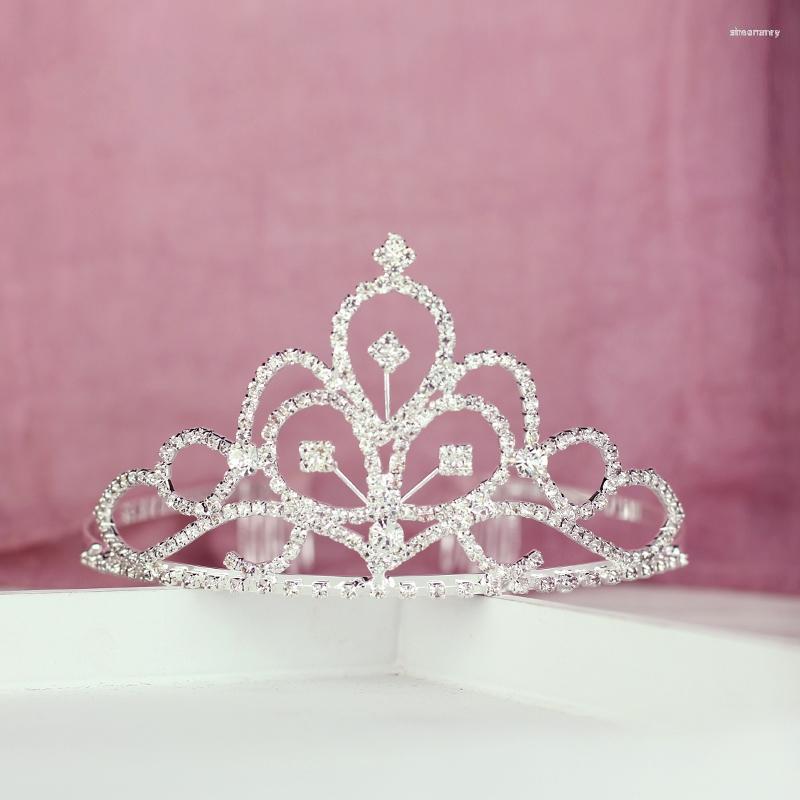 

Hair Clips Luxury Crystal Bridal Bridesmaid Tiara Crown Jewelry Accessories Queen Wedding Flower Girl C033