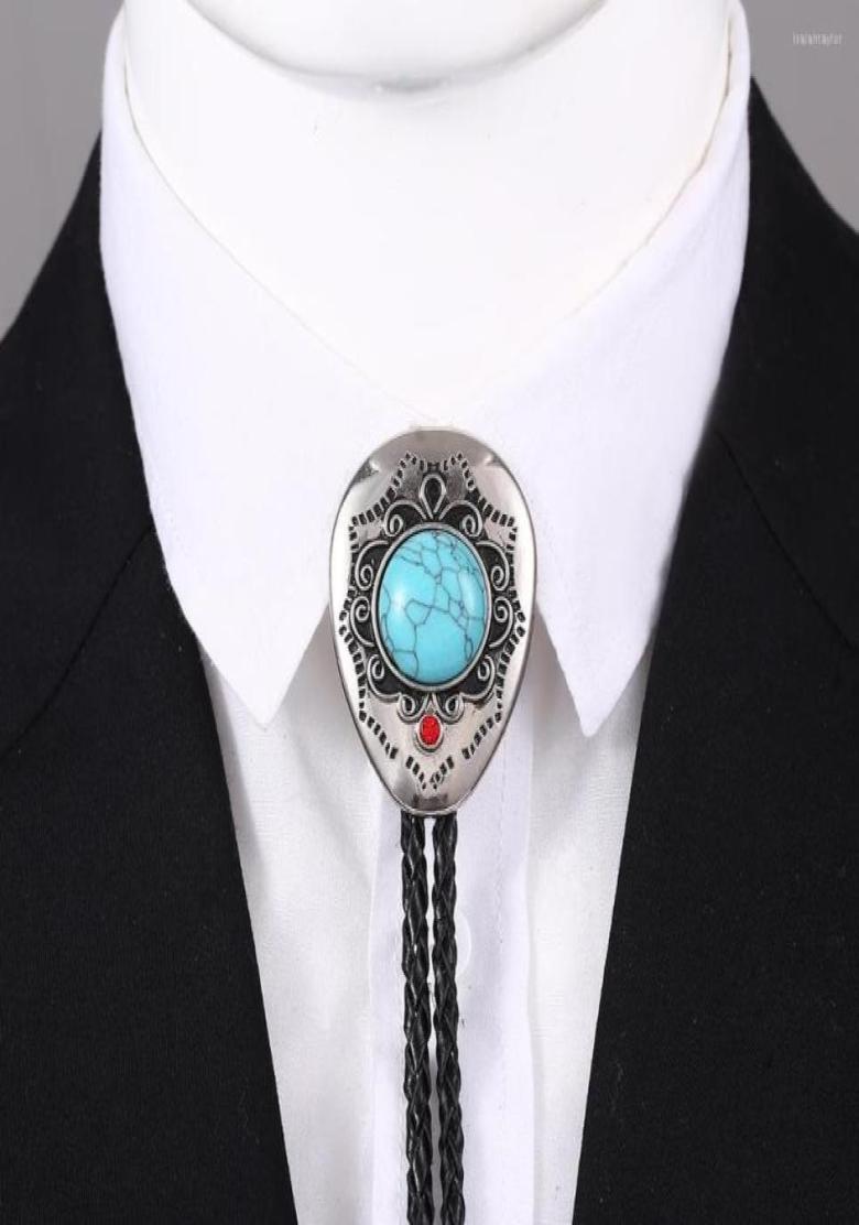 

Bow Ties Western Cowboy Zinc Alloy Dotted Oil Dot Natural Turquoise Necklace For Men And Women3223376