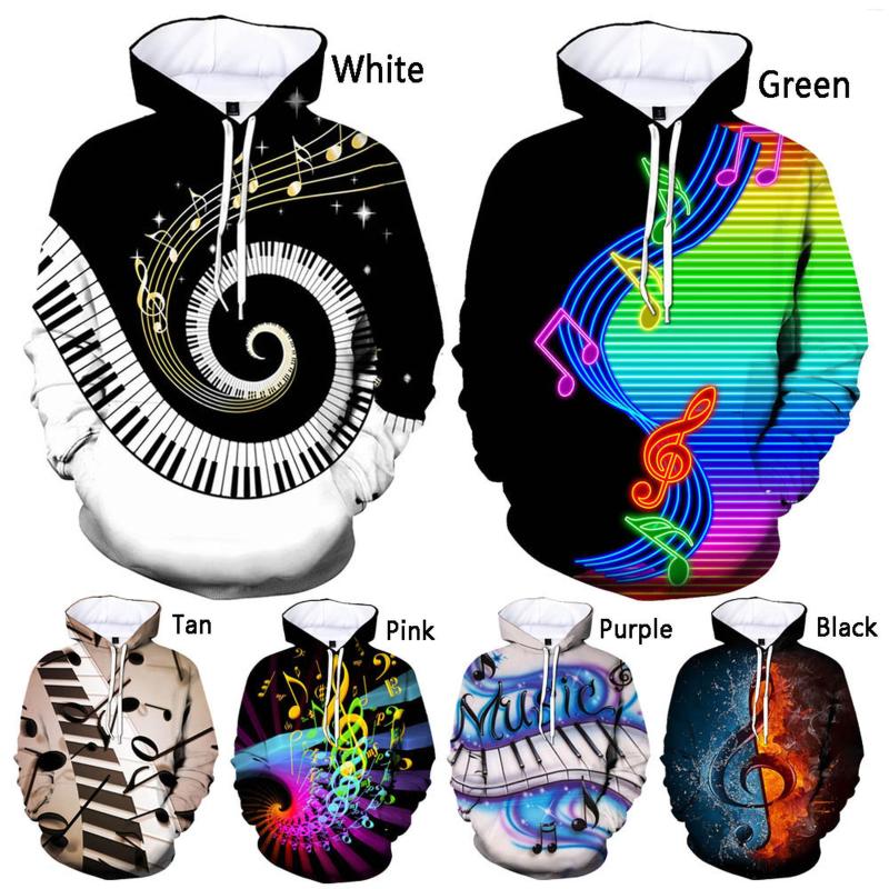 

Men's Hoodies Latest Fashion Piano Music Notes Men Ladies 3d Printing Casual Short Sleeve T Shirts, White