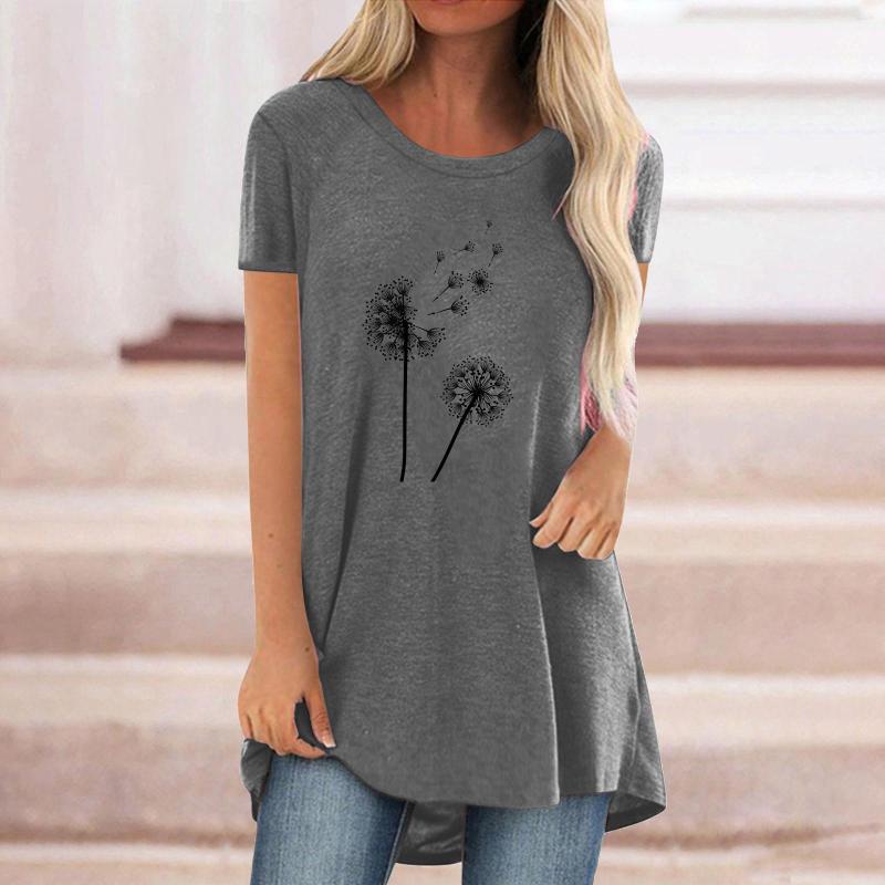 

Women's Blouses Women Blouse Tops O Neck Party Stylish T-shirt Short Shirt, White