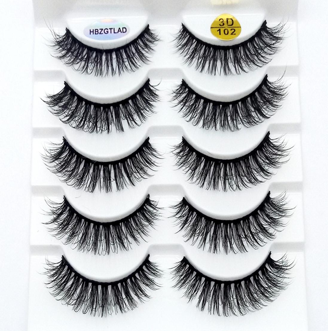 

2019 NEW 5 pairs 100 Real Mink Eyelashes 3D Natural False Eyelashes Mink Lashes Soft Eyelash Extension Makeup Kit Cilios 1024026670