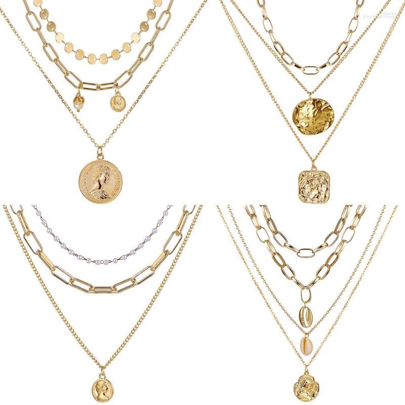 

Chains Vintage Bohemia Star Moon Necklace Fashion Sun Apollo Helios Statue Choker Pendant Women Statement Jewelry 2023