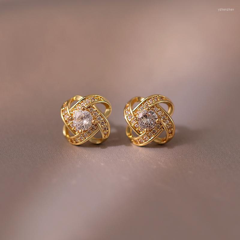 

Stud Earrings French Fashion Design Sense Luxury High Quality Geometric Cross Gift Party Wedding Women Jewelry 2023