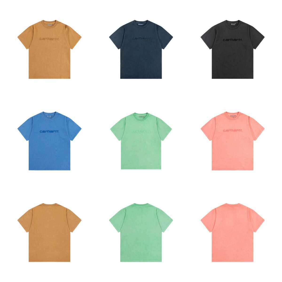 

Fashion Men' and Women' T-shirt Tooling Brand Carhart New Heavy Industry Wash Water Used Small Label Classic Cotton Couple Short Sleeve Tg6r, Black