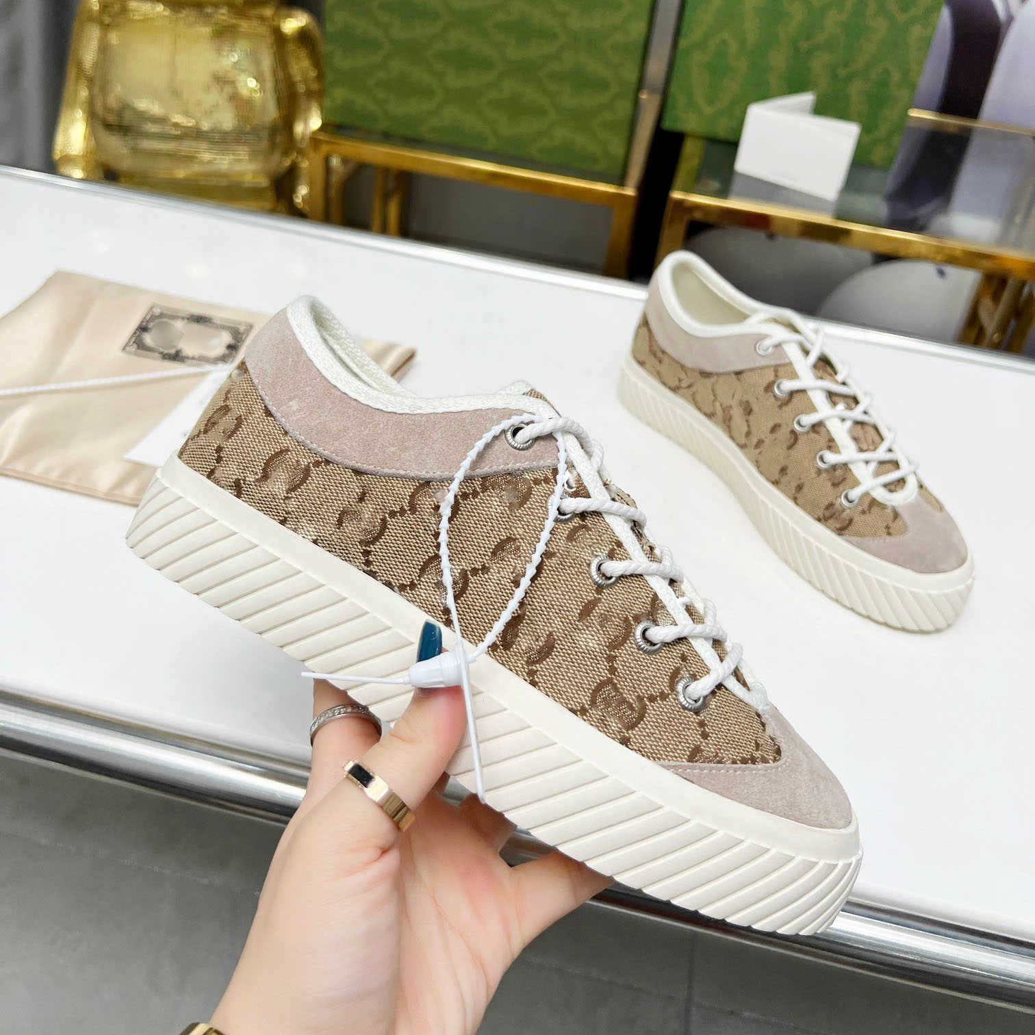

top quality Casual Shoes Tennis 1977 sports shoes luxury canvas beige blue washed jacquard cowboy ace rubber sole embroidery designer retro casual size 35-45, White