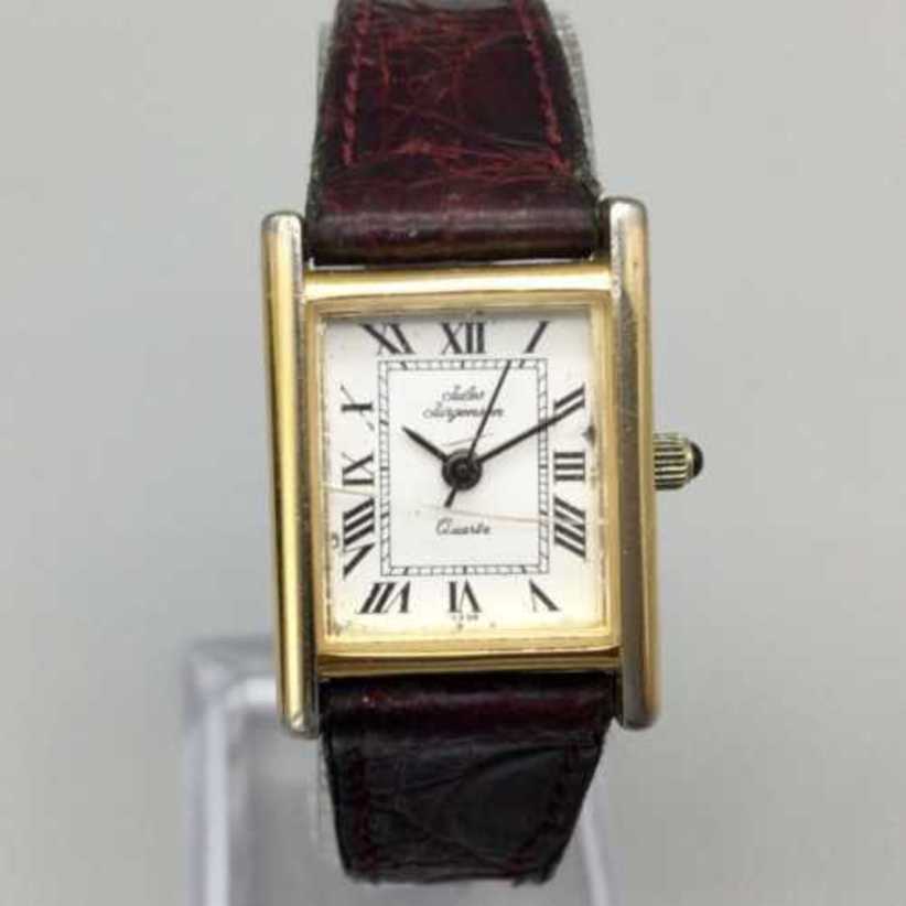 

luxury panthere watch for men santos wristwatches HEHU high quality Women 18mm Gold Tone Tank Leather Band New Battery, Split