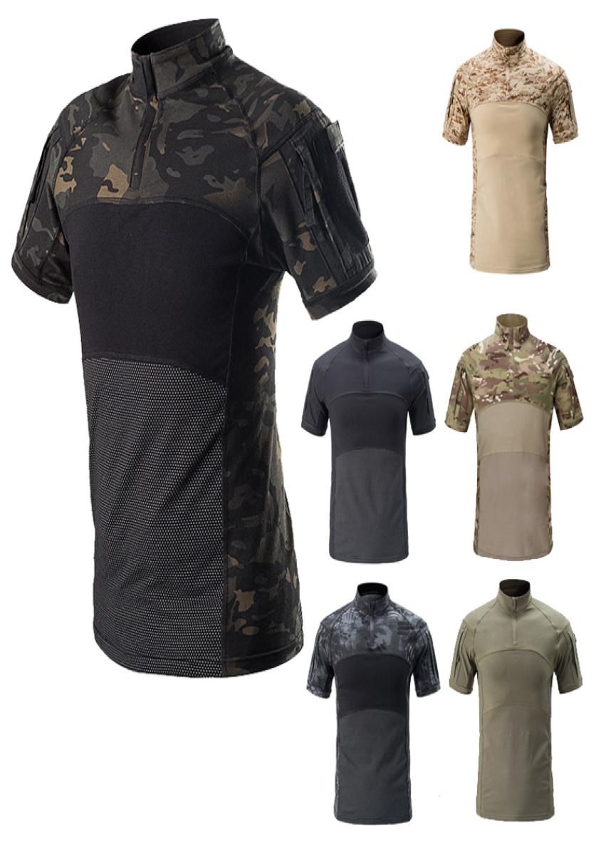 

Outdoor Camouflage T Shirt Hunting Shooting US Battle Dress Uniform Tactical BDU Army Combat Clothing Camo Shirt NO050145315748, Beige