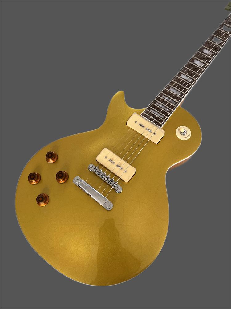 

Left hand 6-string lp electric guitar, top gold, chrome hardware, rosewood fingerboard, special price, free shipping