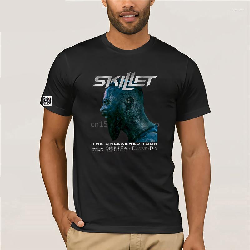 

Women's T Shirts Skillet Band Tshirt Tee 2 Sides Men's T-Shirt, White(men)