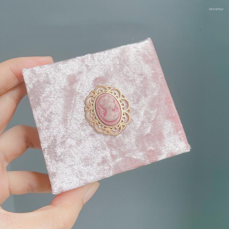 

Jewelry Pouches Vintage Pink Velvet Ring Box Pendant Necklace High End Display Storage Packaging Gift Wholesale Bulk