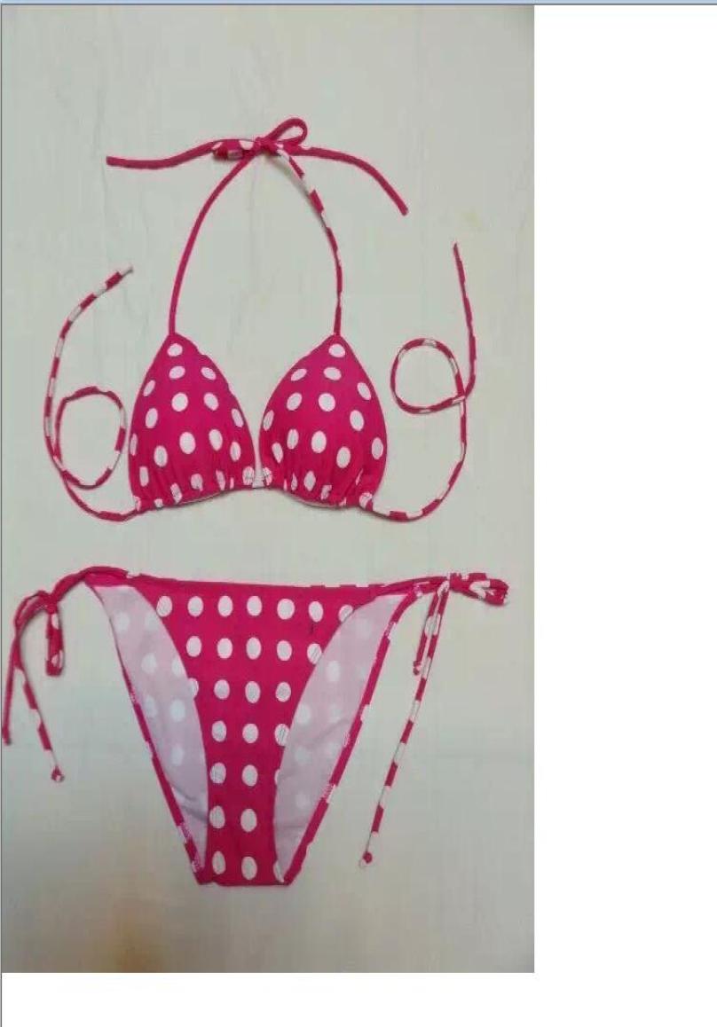 

2020 new arrival high quality fashion women sexy summer peach with white spots lovely sling swimwear size SXL2713673