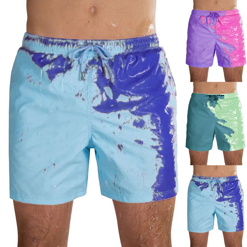 

Men's Swimwear Magical Change Color Beach Shorts Summer Men Swimming Trunks Swimsuit Quick Dry bathing shorts Pant Drop 230627, Adult 1
