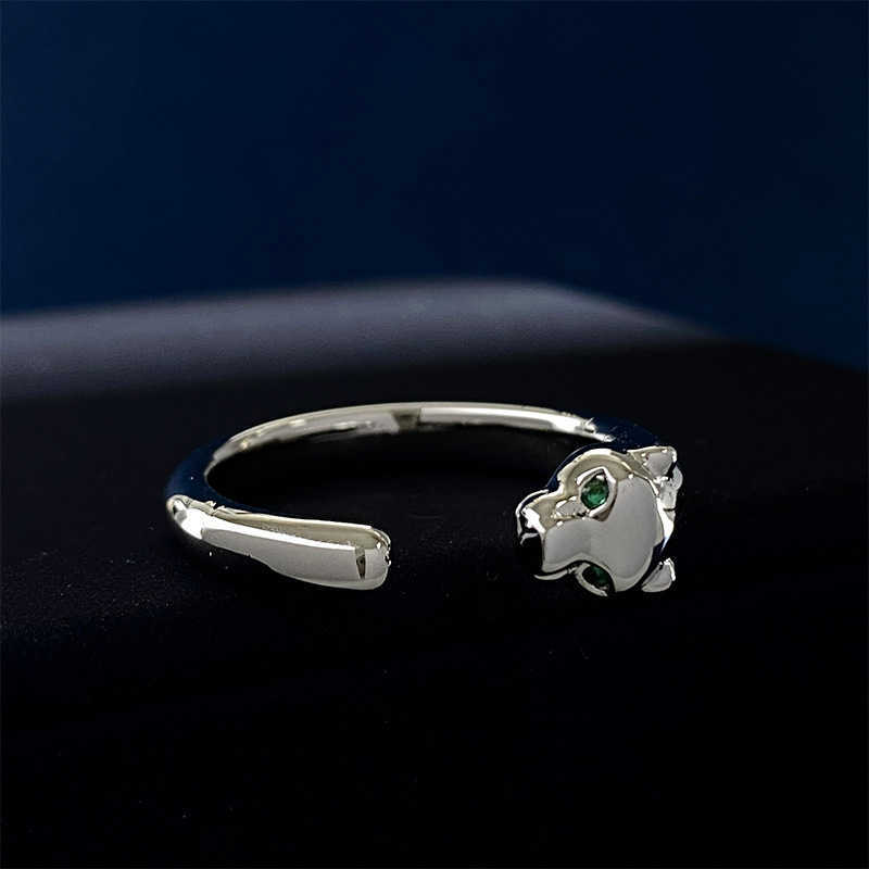 

Designer New Carti Classic Fashion Smooth Leopard Head Ring with Adjustable Opening Personalized Design Hip Hop Jewelry