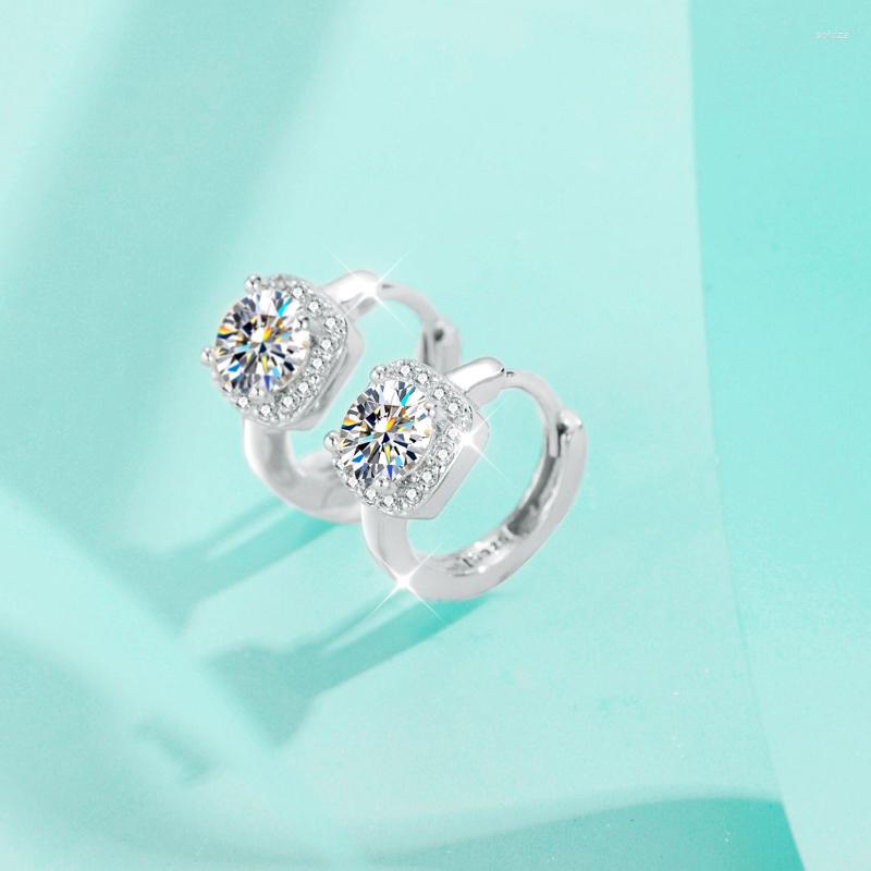 

Stud Earrings S925 Sterling Silver D Color Round 0.5 /1ct Moissanite For Women Party Diamond Fine Jewelry Gift