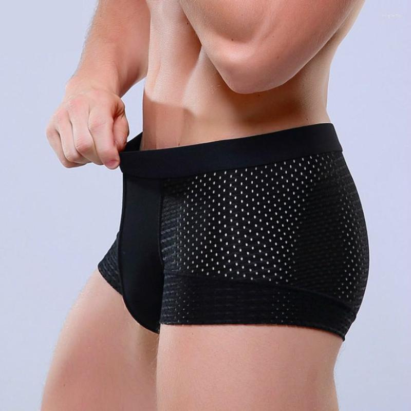 

Underpants 2023 Breathable Mesh Silk Men Boxers Four Corner Underwear Wholesale Cotton Mens Bodysuit, Brown