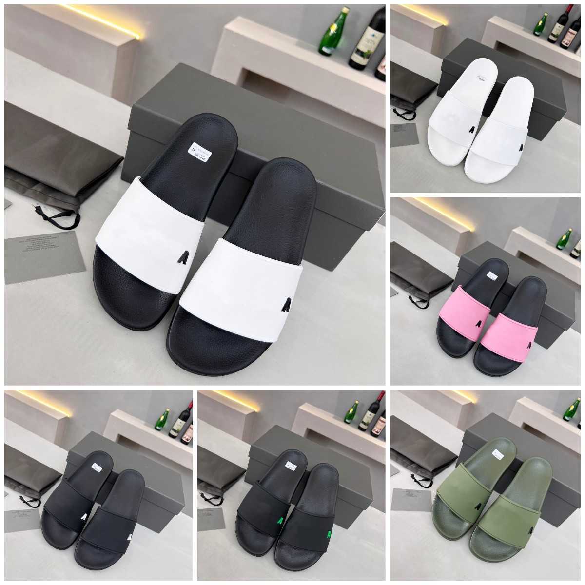 

Slide Sandals Pool Designer Luxury Men Women Beach Shoes Pool Rubber Slippers Paris PE7H, Color 2